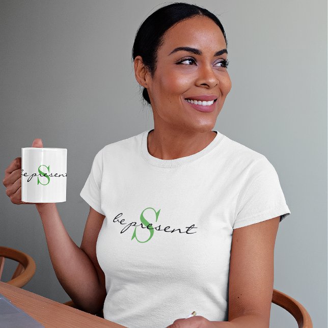 Monogram 'be present' Activewear Classic White T-Shirt (Creator Uploaded)