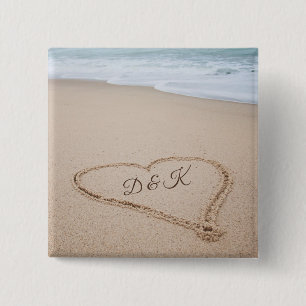 Monogram   Beach Love I 15 Cm Square Badge