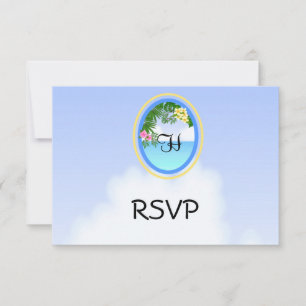 Monogram Beach/Ocean  Wedding RSVP Cards
