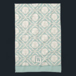 Monogram Beach Sand Dollar Pattern Baking Tea Towel<br><div class="desc">A pretty sand dollar pattern decorates this kitchen towel. Personalise it with your monogram initial. Designed for you by Blackberry Boulevard.</div>