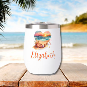 Monogram Beach Scene Bridesmaid Gift Bachelorette