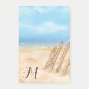 Monogram Beach Scene You Customise Post-it Notes