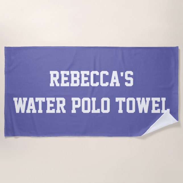 Monogram Beach Water Polo Swim Team Purple Beach Towel (Front)