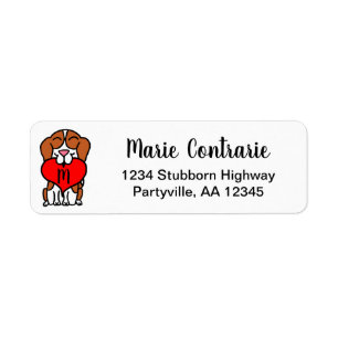 Monogram Beagle Cartoon Address Return Address Label