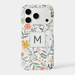 Monogram Beautiful Botanical Floral Pattern