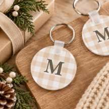 Monogram Beige buffalo plaid