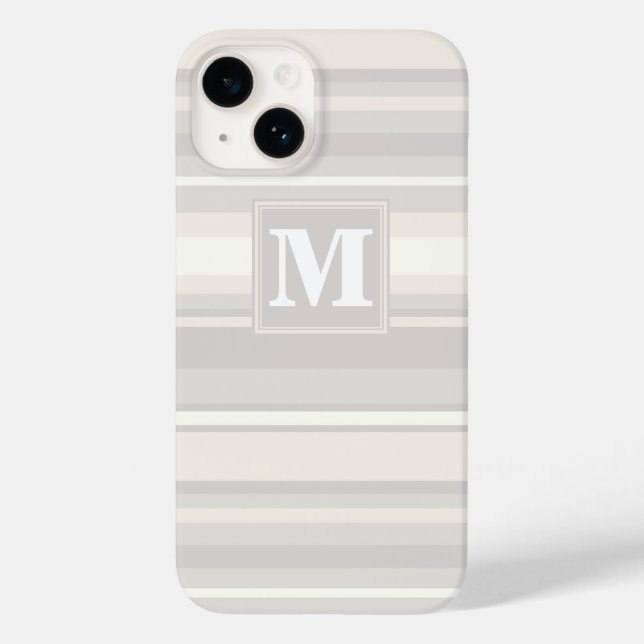 Monogram beige stripes  Case-Mate iPhone case (Back)