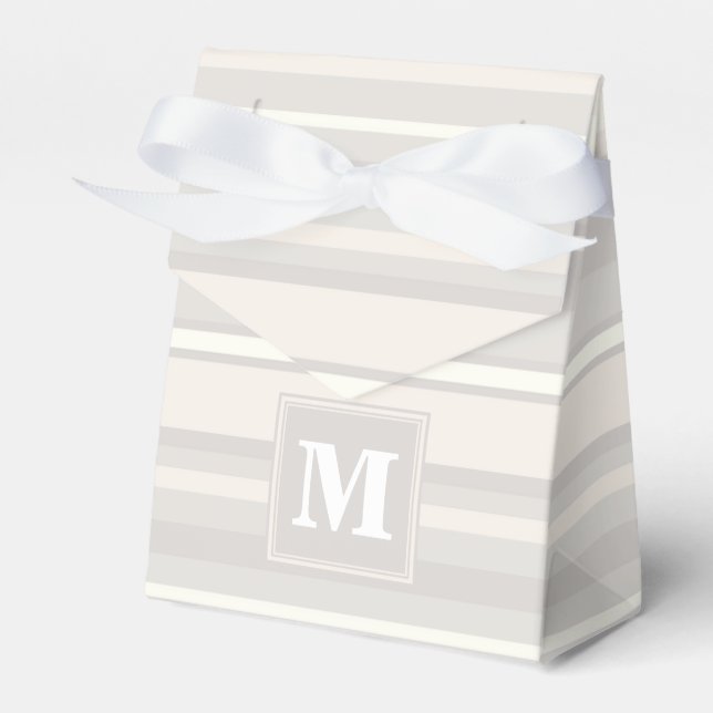 Monogram beige stripes favour box (Front Side)