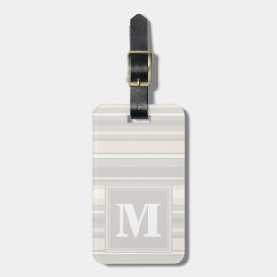Monogram beige stripes luggage tag