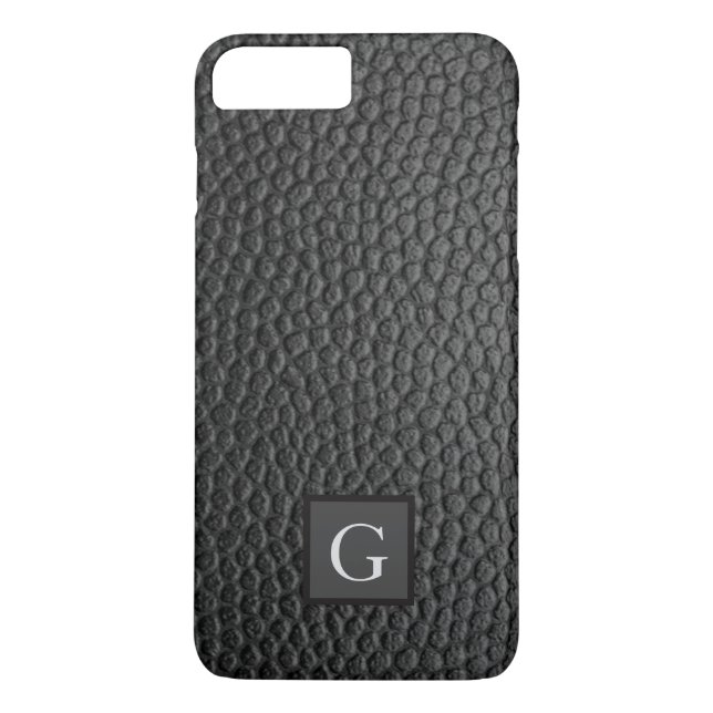 Monogram Best Man Groomsman Black Leather Print Case-Mate iPhone Case (Back)