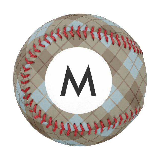 Monogram Bias Plaid in Blue and Brown Baseball (Front Left)
