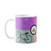 Monogram Bike Squares Purple, Peach and Green