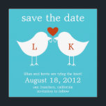 Monogram Birds Save The Date Card - Turquoise<br><div class="desc">This chic and modern save the date card, featuring a silhouette of two love birds holding their wedding rings, is sure to leave your friends and family smiling as they open their mail. The background colour can be customised to any colour you like (see instructions below). We've also made this...</div>