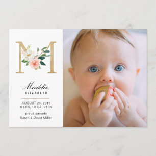 Monogram Birth Announcement
