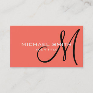 Monogram Bittersweet colour background Business Card