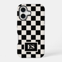 Monogram Black and Cream Chequered Pattern