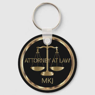 Monogram  - Black and Gold Law Key Ring