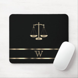 Monogram Black and Gold - Lawyer Mouse Pad