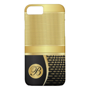 Monogram Black and Gold Metallic Mesh iPhone 8/7 Case
