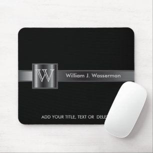 Monogram  Black and Steel Mouse Pad