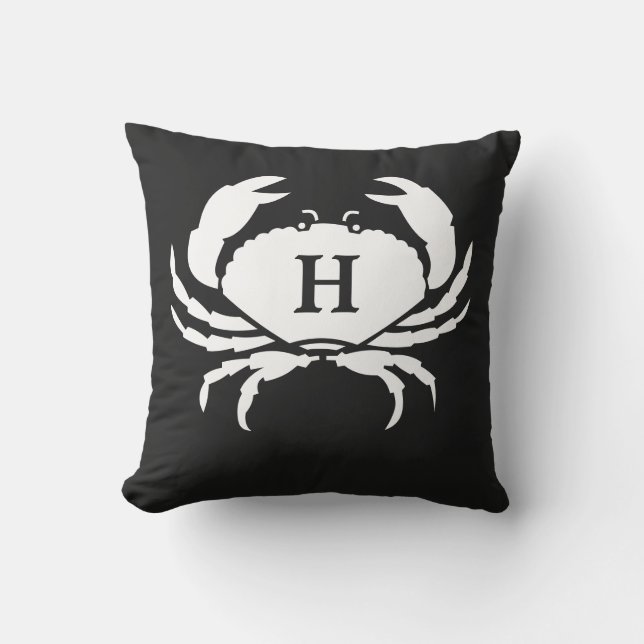 Monogram Black and white crab Cushion (Front)