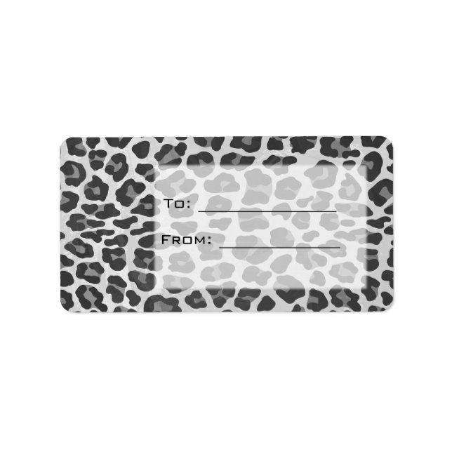 Monogram Black and White Leopard Print Label (Front)