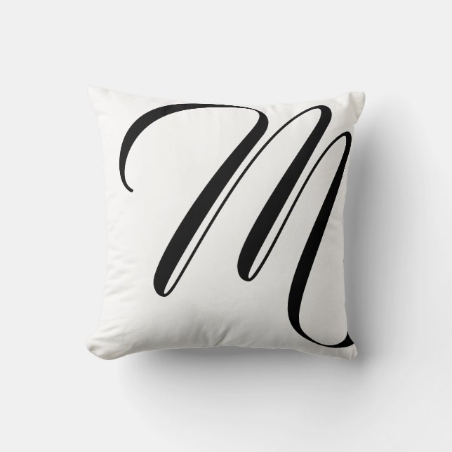 Monogram Black And White Modern Cushion (Front)