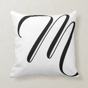 Monogram Black And White Modern Cushion