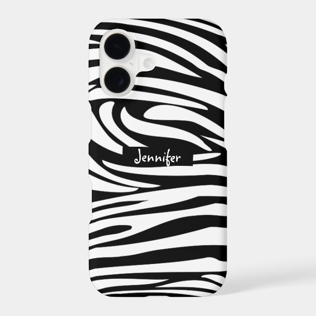 Monogram Black and White Striped Zebra Pattern (Back)