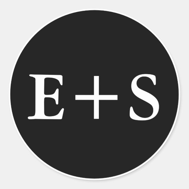 Monogram |Black and White Wedding Envelope Seal (Front)