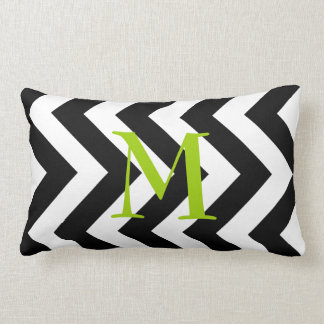Monogram Black and White Zigzag Lumbar Pillow