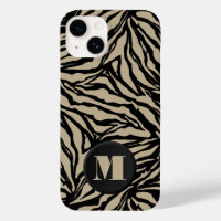 Monogram Black Beige Animal Print