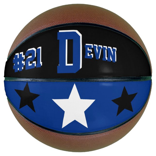 Monogram Black, Blue, and White Basketball (Front)