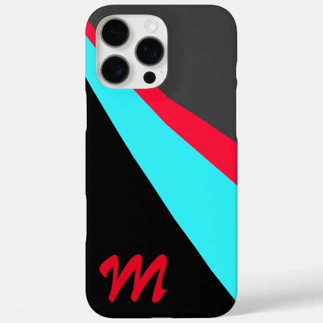 Monogram Black Blue Red Grey Pattern Case-Mate iPhone Case (Back)