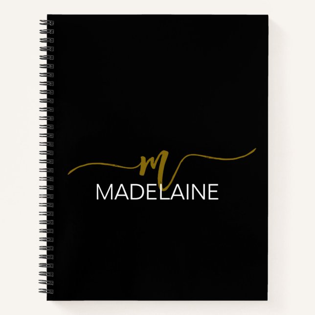 Monogram Black Brown Personal Notebook (Front)