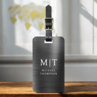 Monogram Black Brushed Metallic Elegant