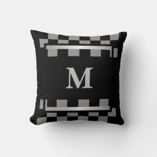 Monogram Black Checkered Cushion