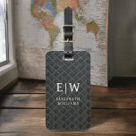 Monogram Black Faux Metallic Elegant Luggage Tag<br><div class="desc">Elevate your travel experience with our Classic Elegant Modern Minimalist Monogram Luggage Tag. This meticulously designed accessory seamlessly combines timeless elegance with contemporary minimalism, ensuring your luggage stands out with sophistication. Crafted with precision and attention to detail, this luggage tag is more than just a practical item; it's a personalised...</div>