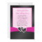 Monogram Black FAUX Satin Pleats with Pink Invite