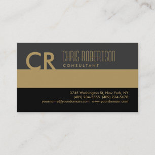 Monogram Black Gold Business Card