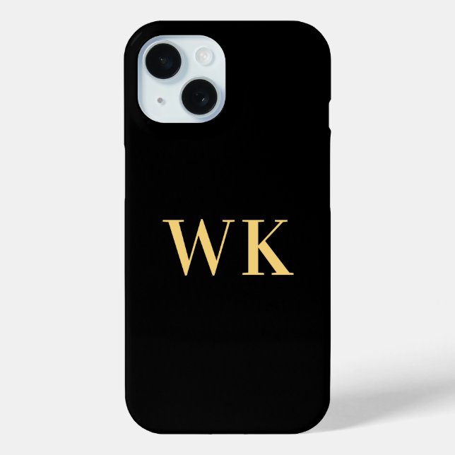 Monogram Black Gold Case-Mate iPhone Case (Back)