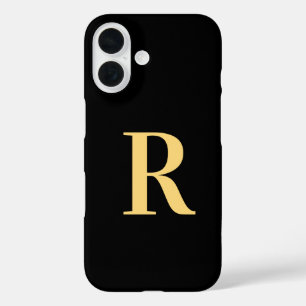 Monogram Black Gold iPhone 16 Case