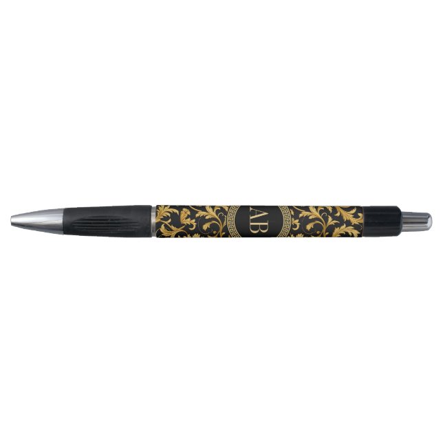 Monogram Black Gold Classy Elegant Pattern (Front)
