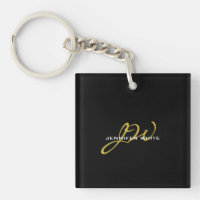 Monogram Black Gold Colour Plain Modern Own Name
