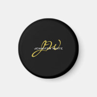 Monogram Black Gold Colour Plain Modern Own Name