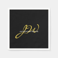 Monogram Black Gold Colour Plain Modern Own Name