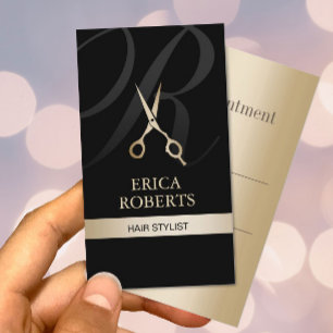 Monogram Black & Gold Hair Stylist Appointment