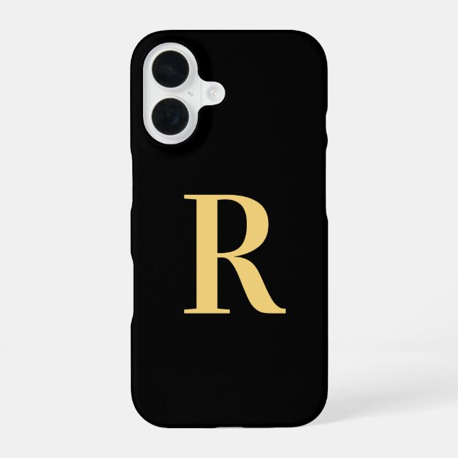 Monogram Black Gold iPhone 16 Case (Back)