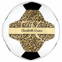 Monogram Black Gold Leopard Print Cheetah Animal 