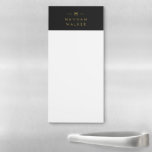 Monogram Black Gold | Modern Minimalist Elegant Magnetic Notepad<br><div class="desc">A simple stylish custom monogram design in a gold modern minimalist typography on an off black background. The monogram initials and name can easily be personalised along with the feature line to make a design as unique as you are! The perfect bespoke gift or accessory for any occasion.</div>